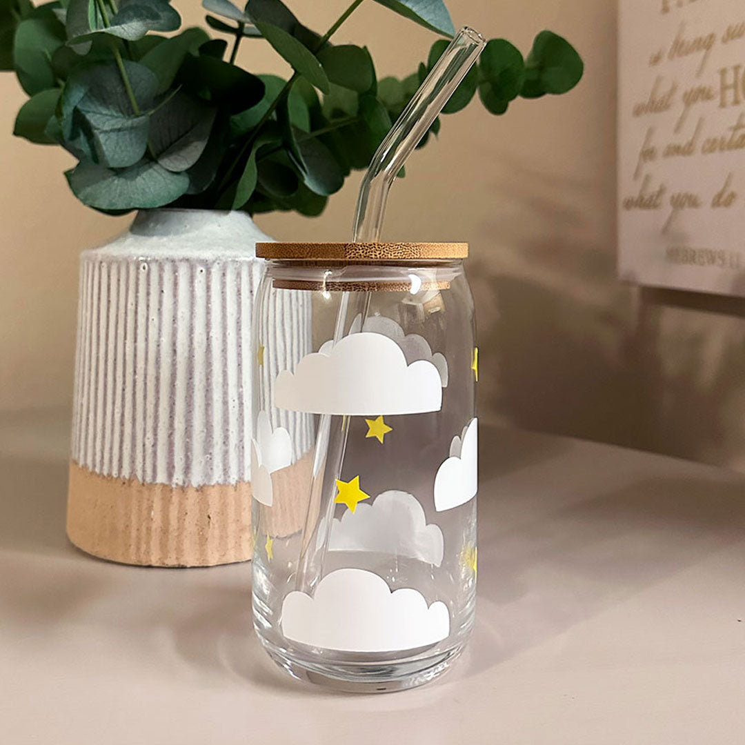 Clouds 16 oz. Glass Cup